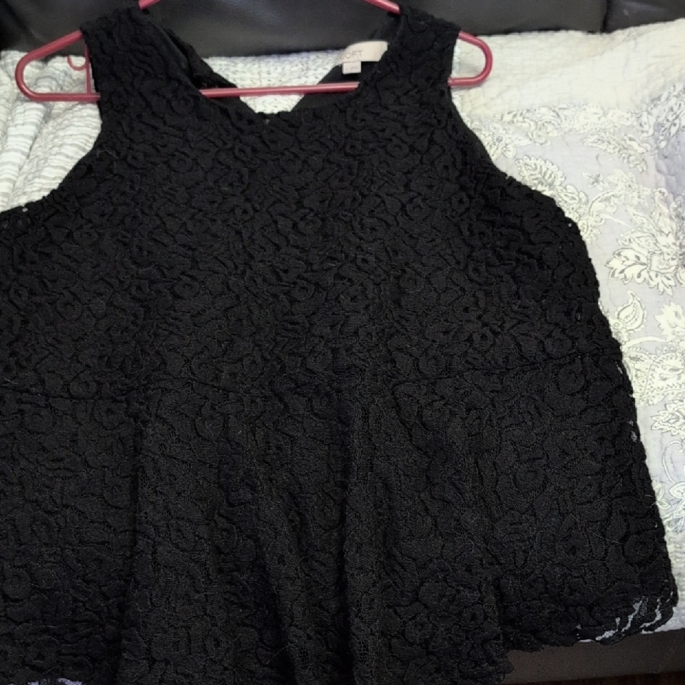 LOFT Elegant Black Lace Top